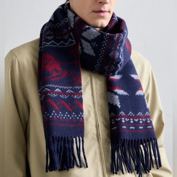 polo ralph lauren Snowflake Woven Jacquared Scarf - Picture 1 of 6